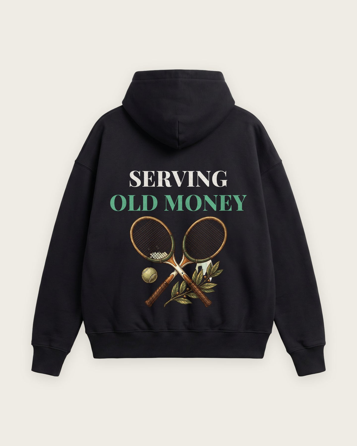 Moletom Oversized “Serving Old Money” — Preto