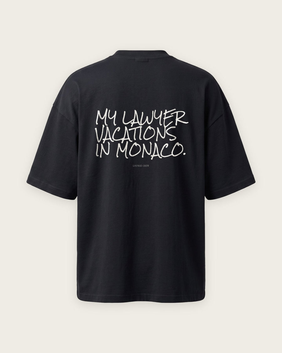 Camiseta Oversized “My Lawyer Vacations in Monaco”