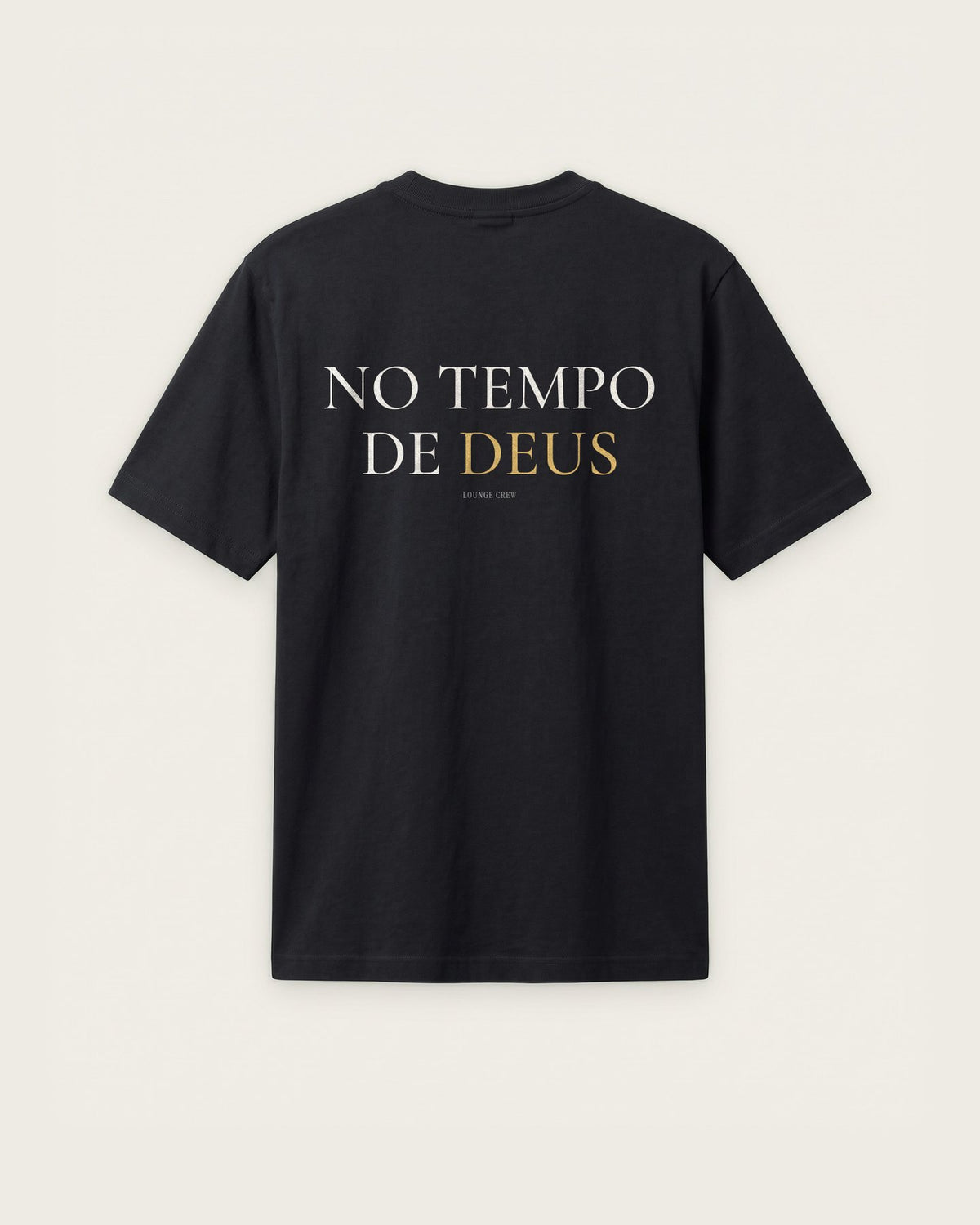 Camiseta “No Tempo de Deus” — Preto — regular