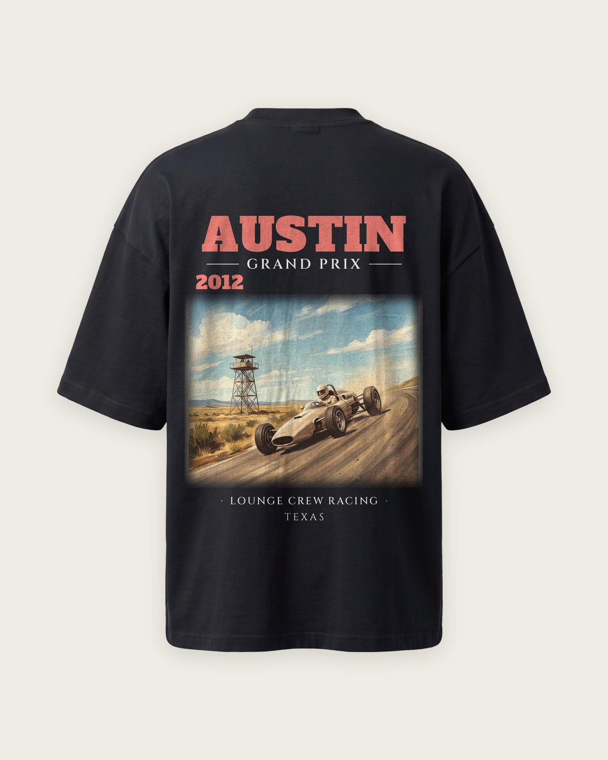 Camiseta “Austin 2012” — Preto — oversized