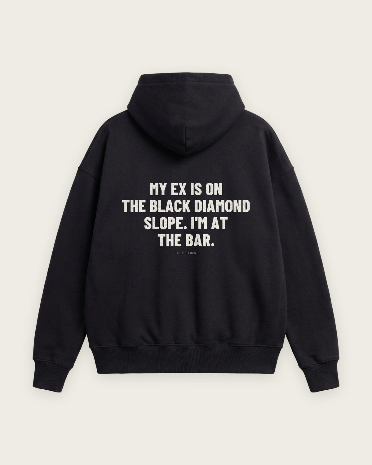 Moletom Oversized “My Ex Is on the Black Diamond” — Preto