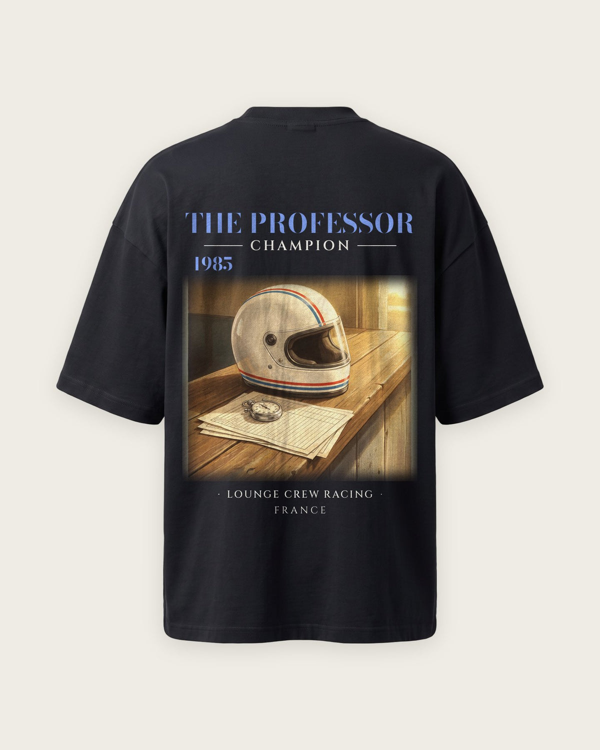 Camiseta “The Professor 1985” — Preto — oversized