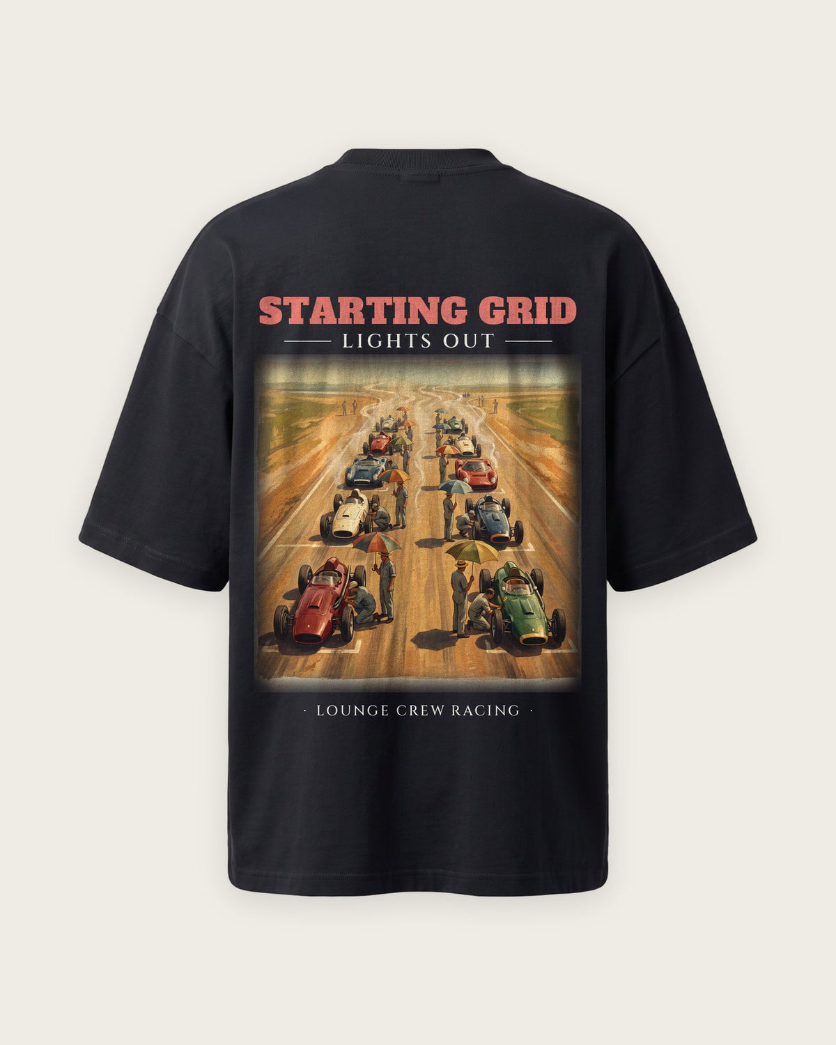 Camiseta “Starting Grid” — Preto — oversized