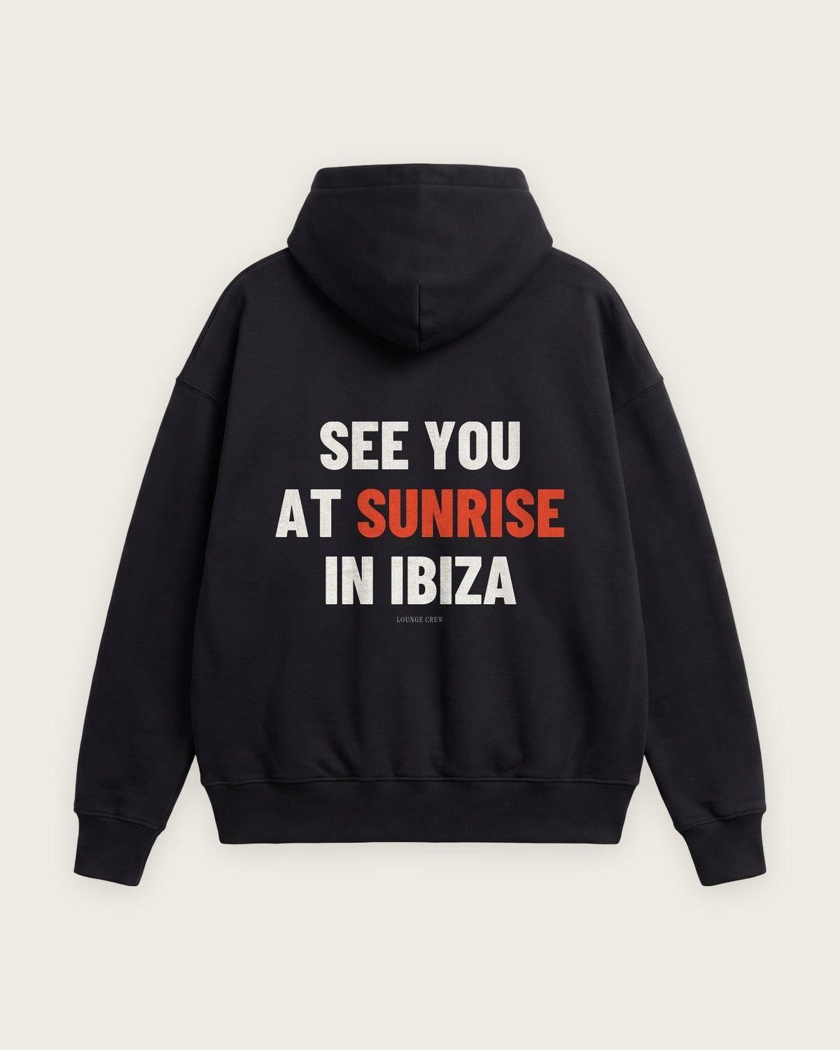 Moletom Oversized “See You at Sunrise in Ibiza” — Preto
