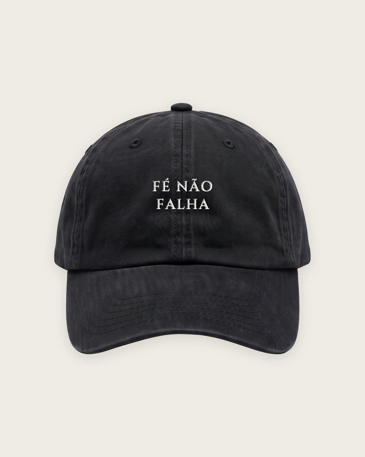 Boné Dad Hat “Fé Não Falha” — Preto