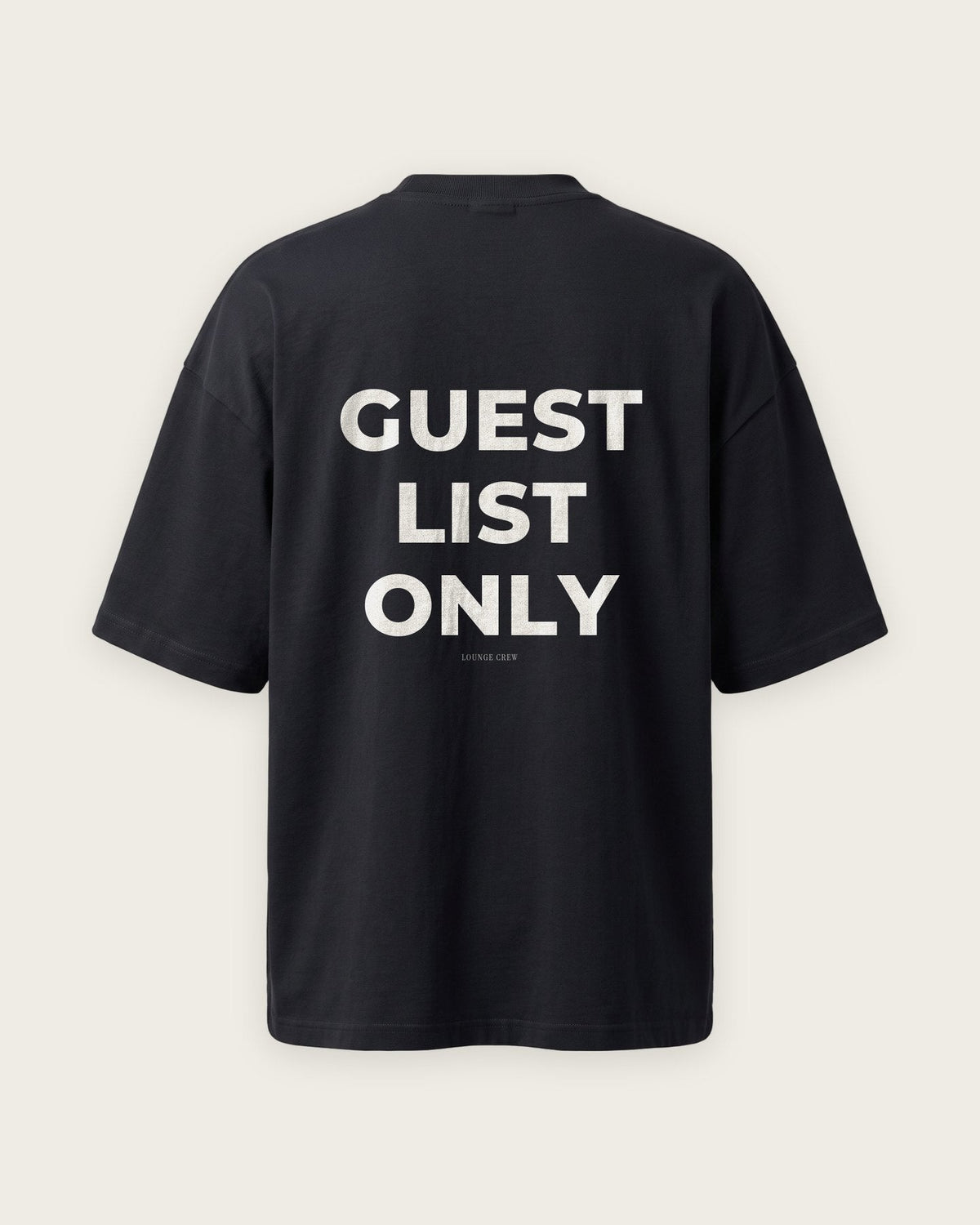 Camiseta Oversized “Guest List Only” — Preto