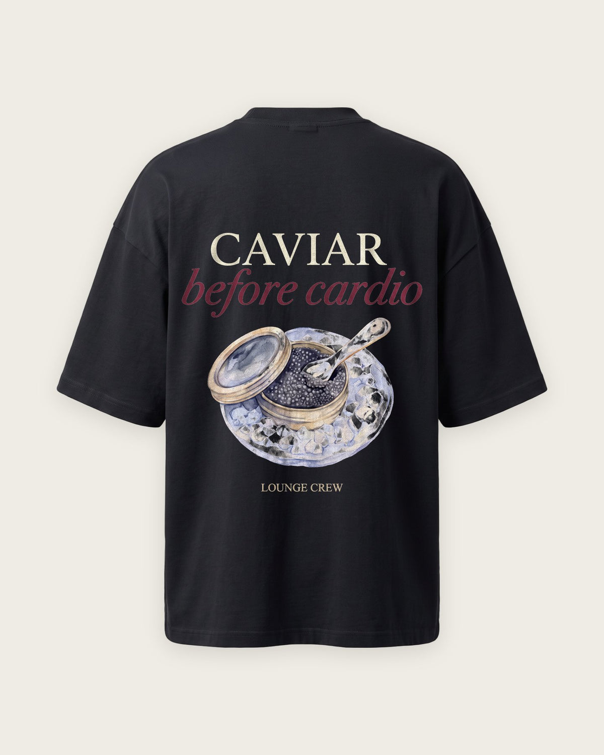 Camiseta “Caviar Before Cardio” — Preto