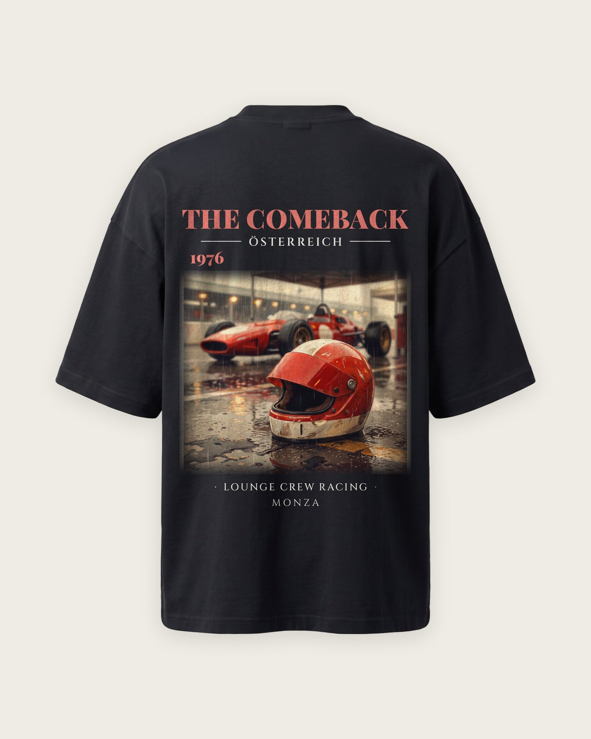 Camiseta “The Comeback 1976” — Preto — oversized
