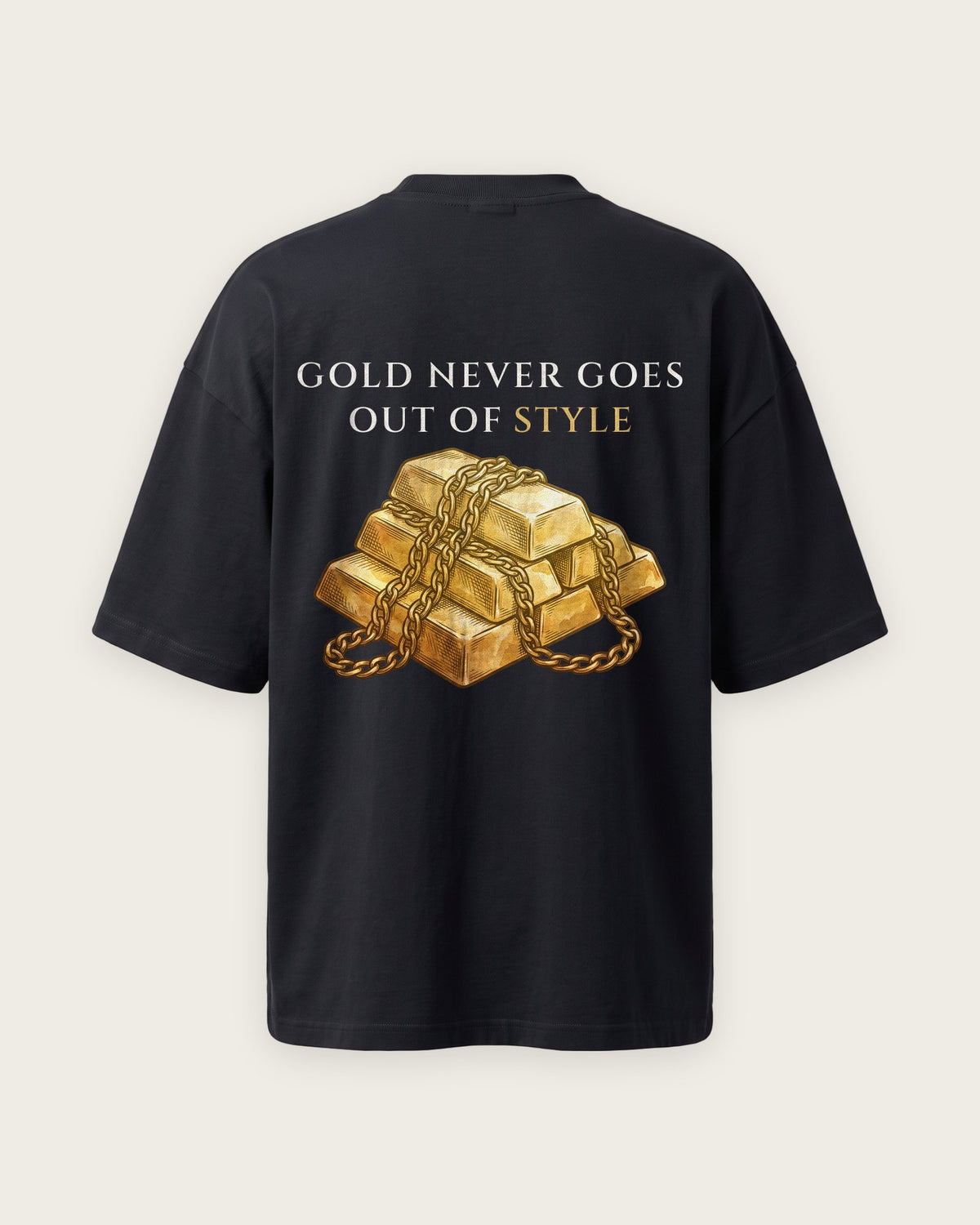 Camiseta Oversized “Gold Never Goes Out of Style” — Preto