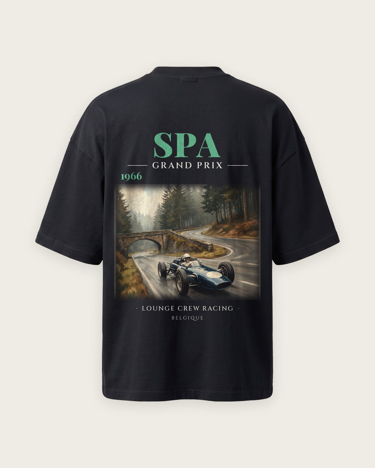 Camiseta “Spa Grand Prix 1966” — Preto — oversized