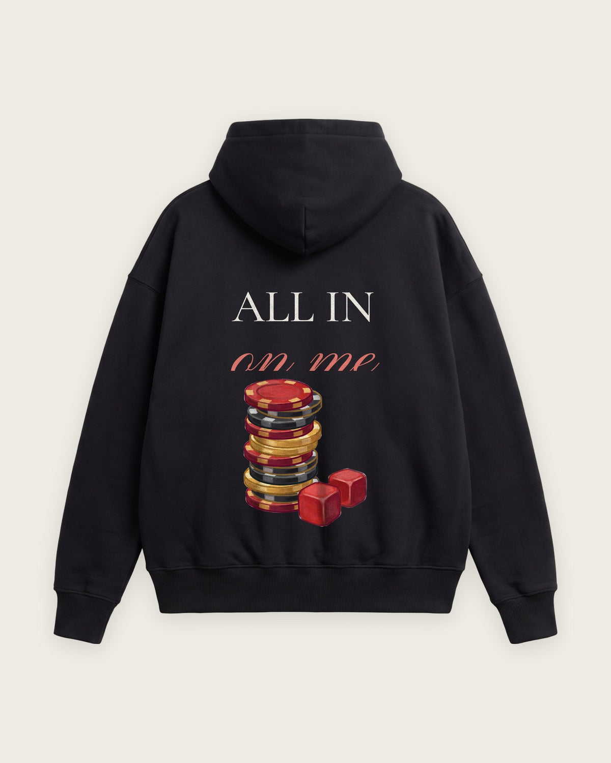 Moletom Oversized “All In on Me” — Preto
