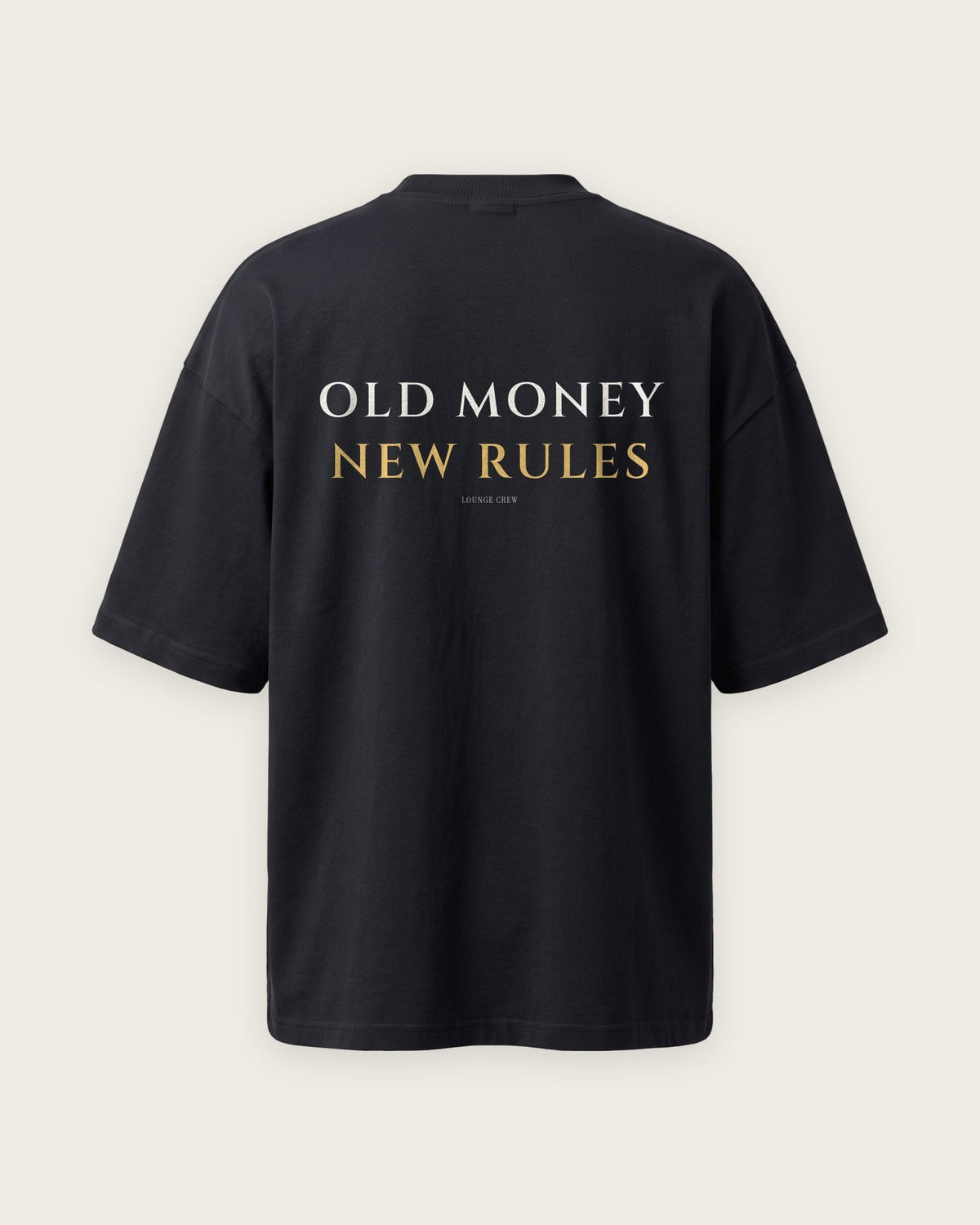 Camiseta Oversized “Old Money, New Rules” — Preto