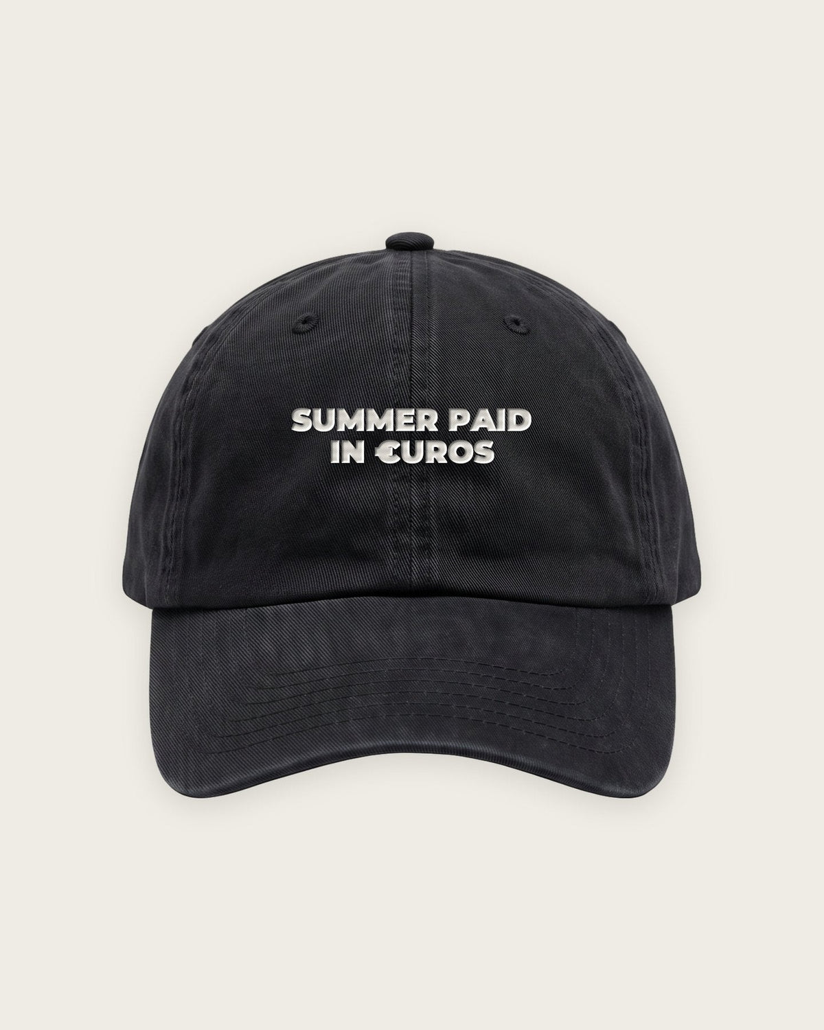 Boné Dad Hat “Summer Paid in Euros” — Preto