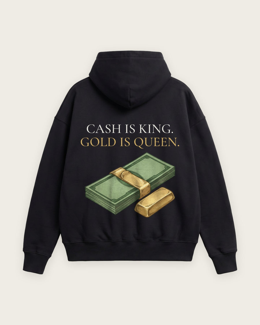 Moletom Oversized “Cash Is King, Gold Is Queen”