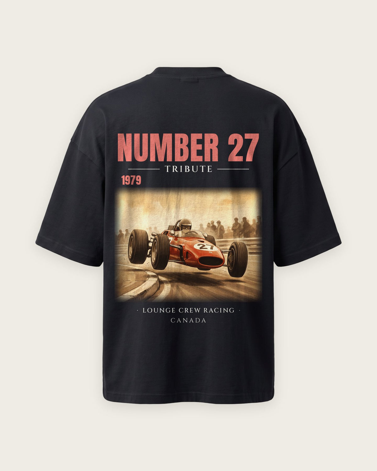 Camiseta “Number 27 · 1979” — Preto — oversized