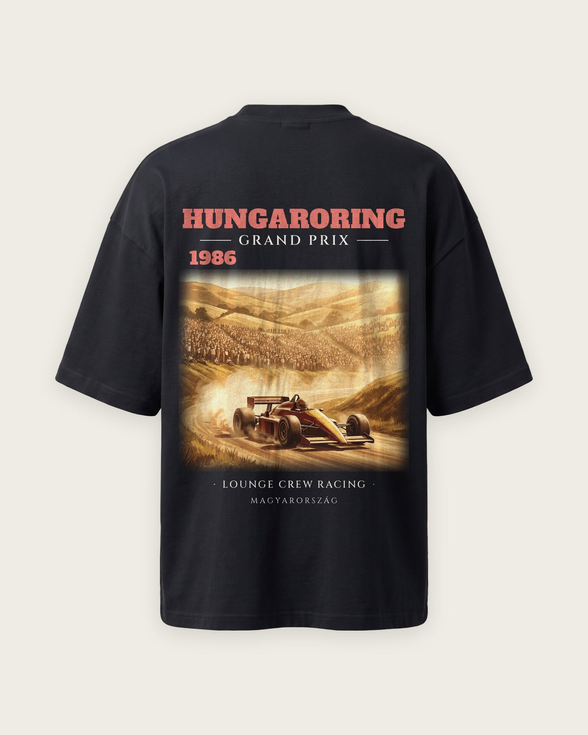 Camiseta “Hungaroring 1986” — Preto — oversized