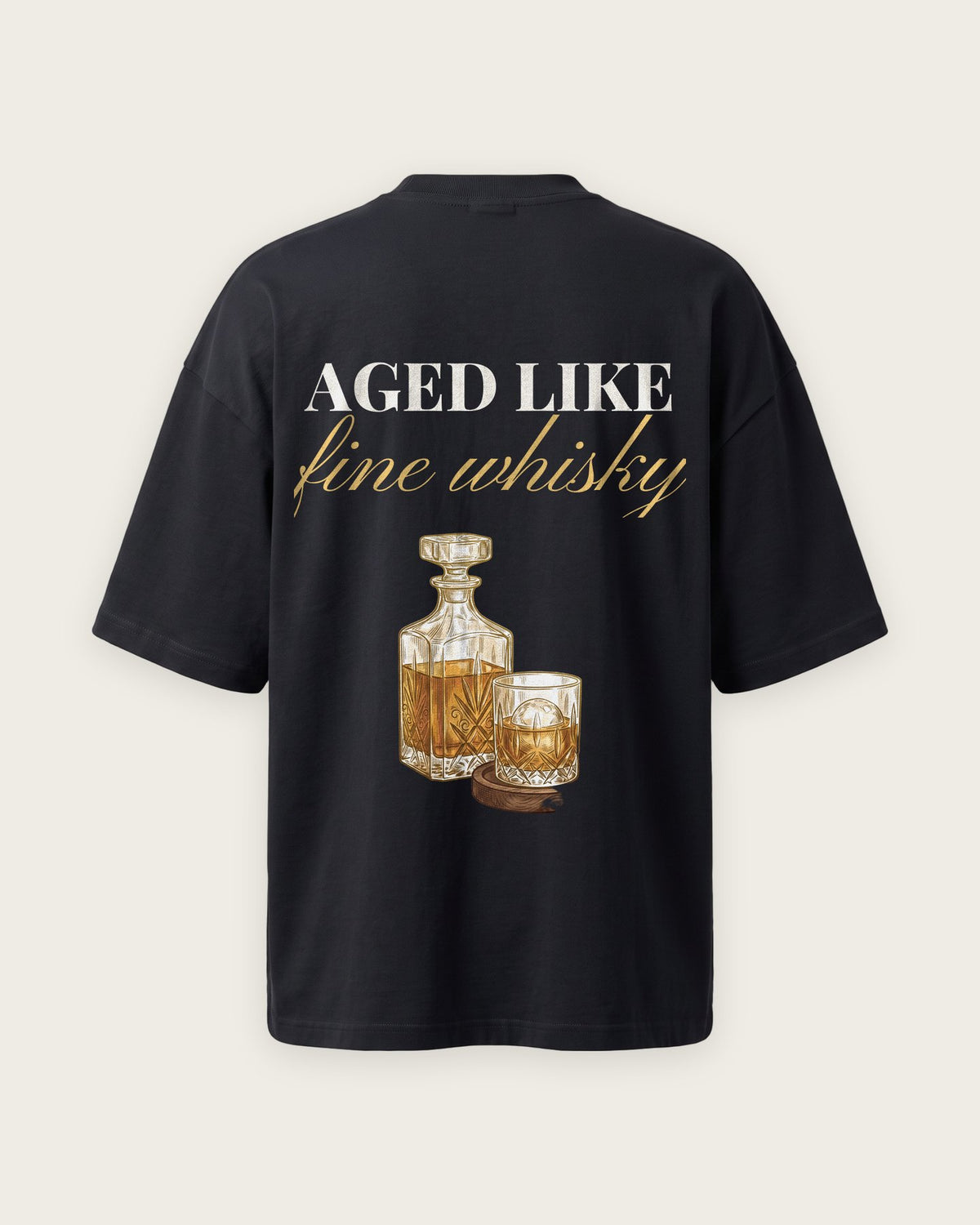 Camiseta Oversized “Aged Like Fine Whisky” — Preto