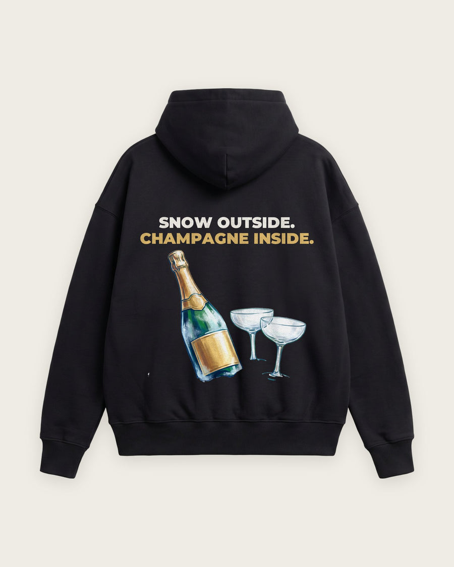 Moletom Oversized “Snow Outside, Champagne Inside”