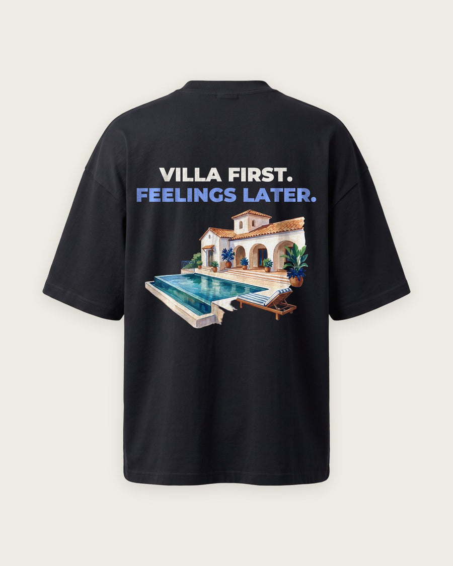 Camiseta Oversized “Villa First, Feelings Later”