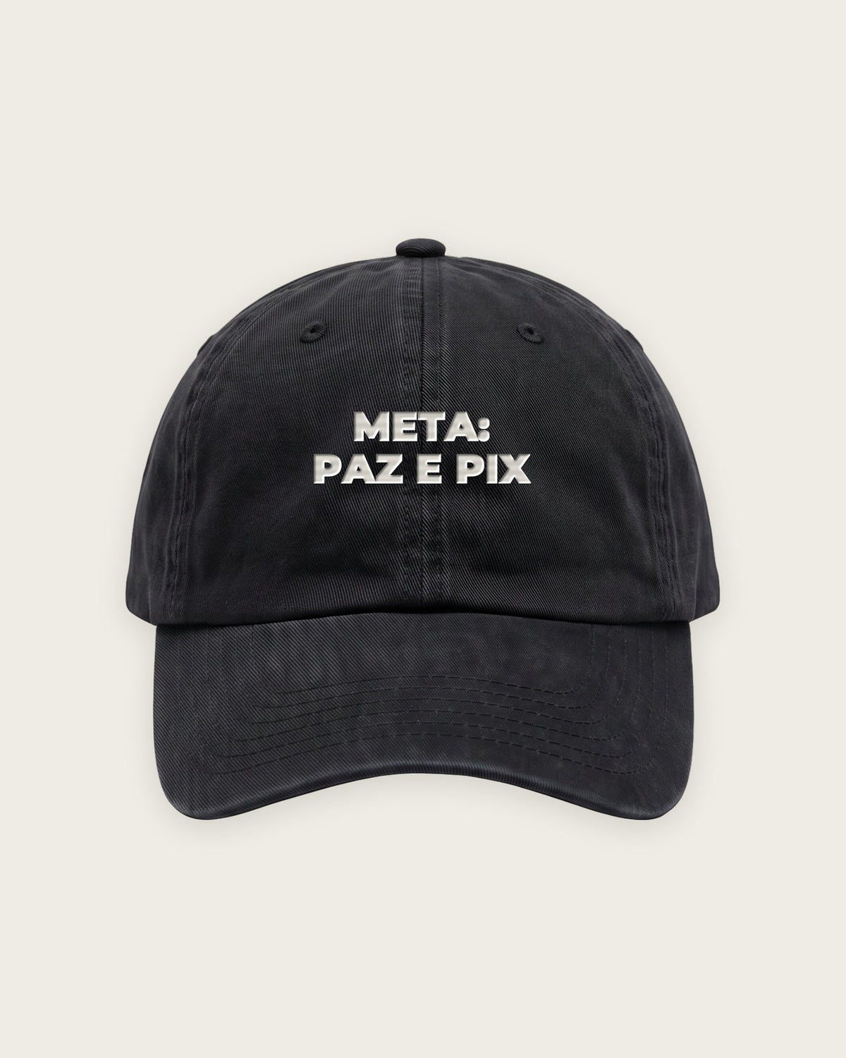 Boné Dad Hat “Meta: Paz e Pix” — Preto