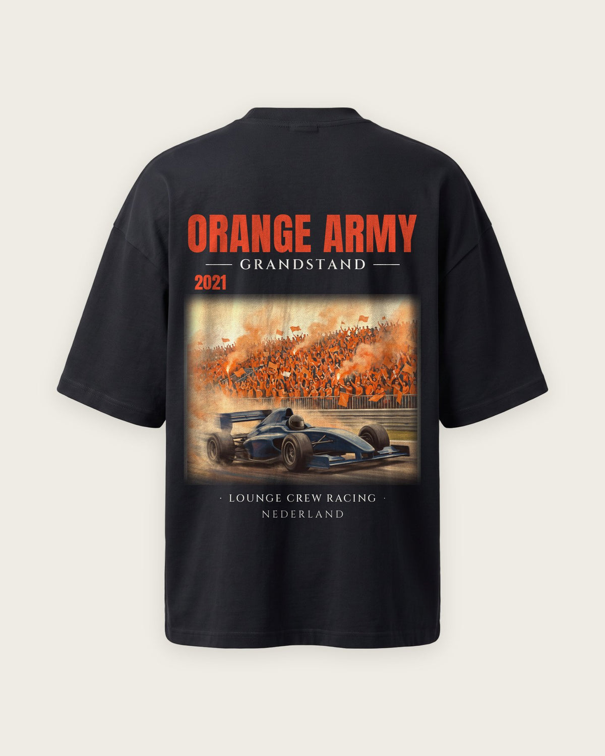 Camiseta “Orange Army 2021” — Preto — oversized