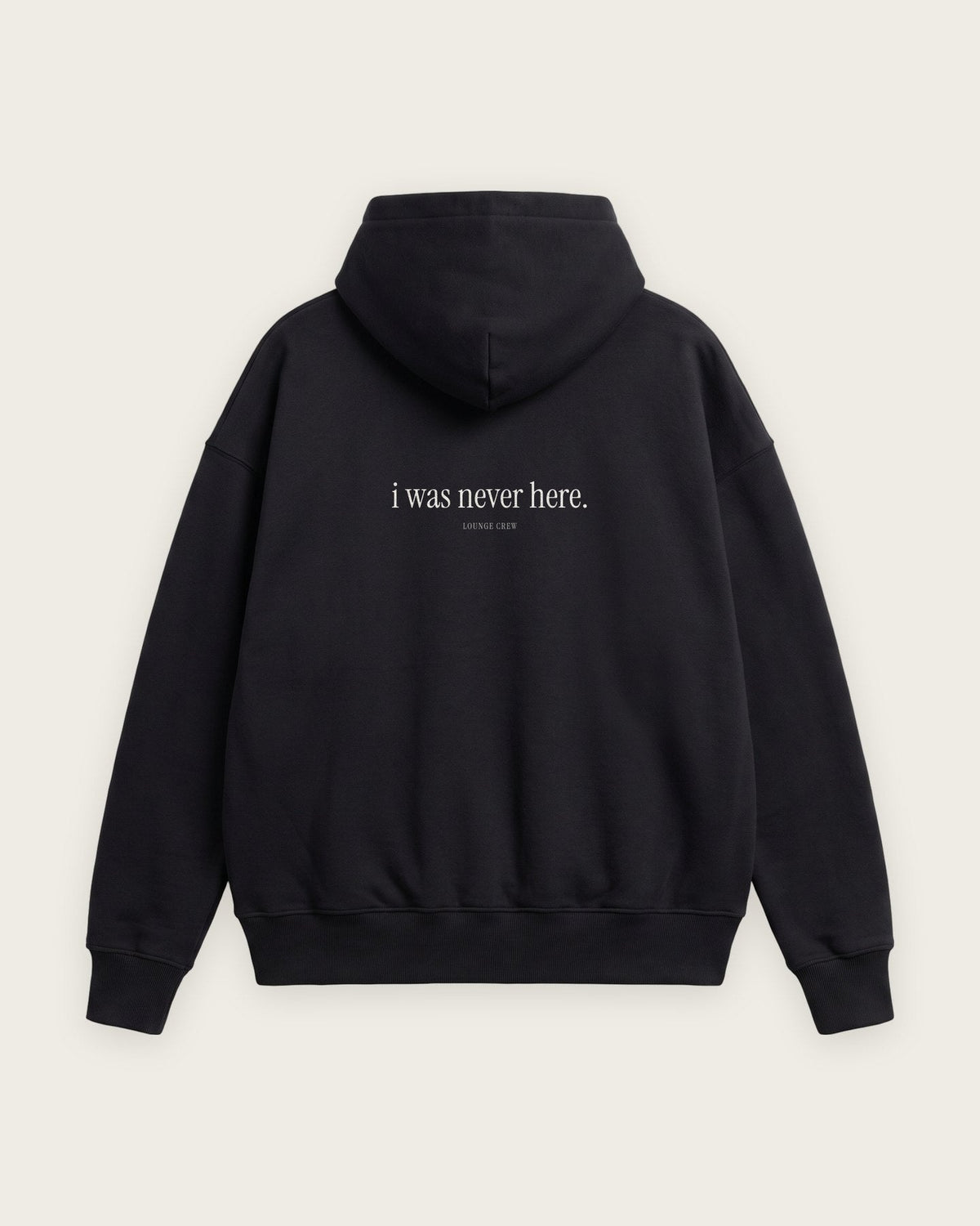 Moletom Oversized “I Was Never Here” — Preto