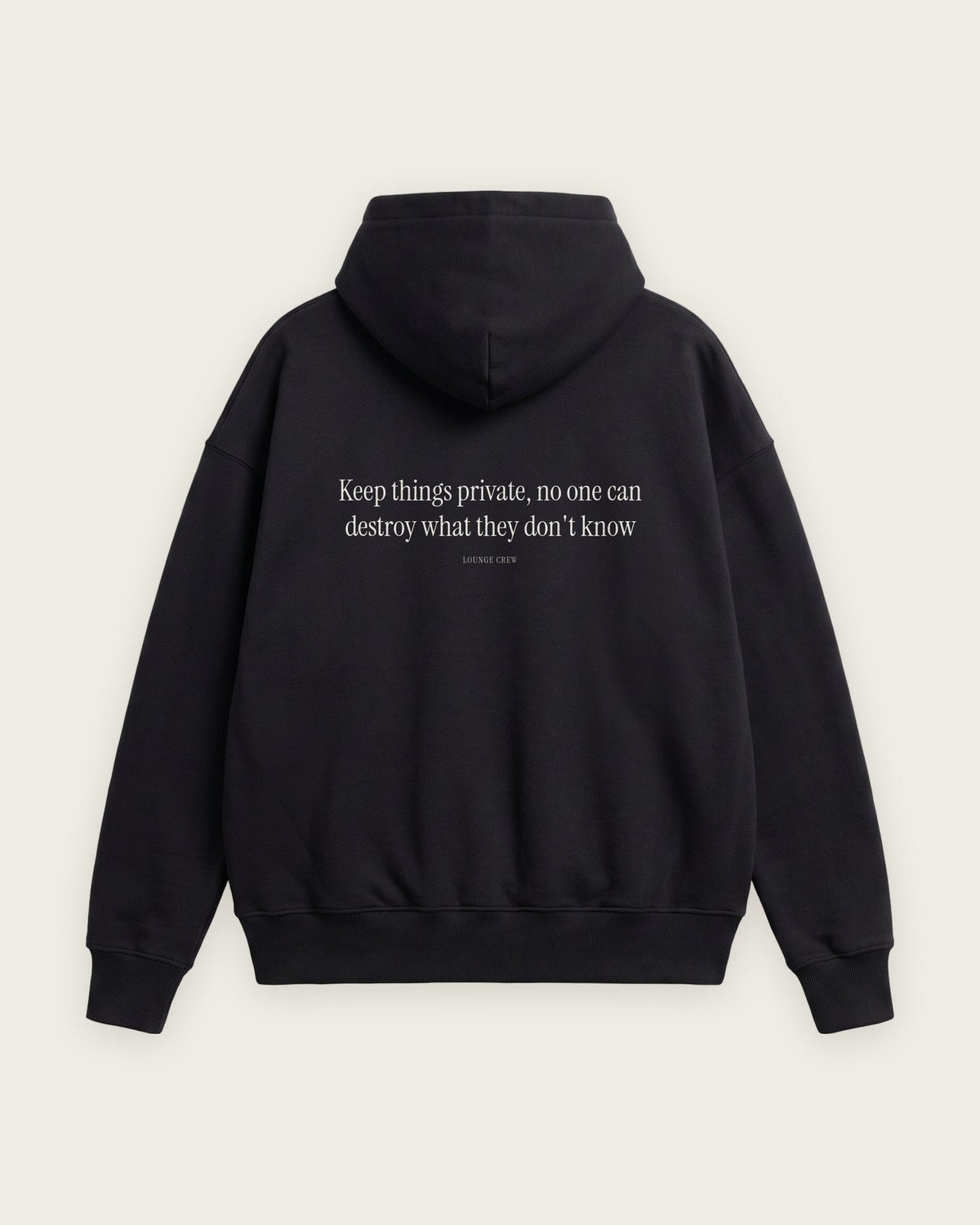 Moletom Oversized “Keep Things Private” — Preto