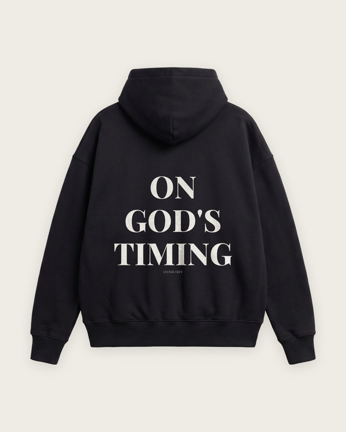 Moletom Oversized “On God's Timing” — Preto