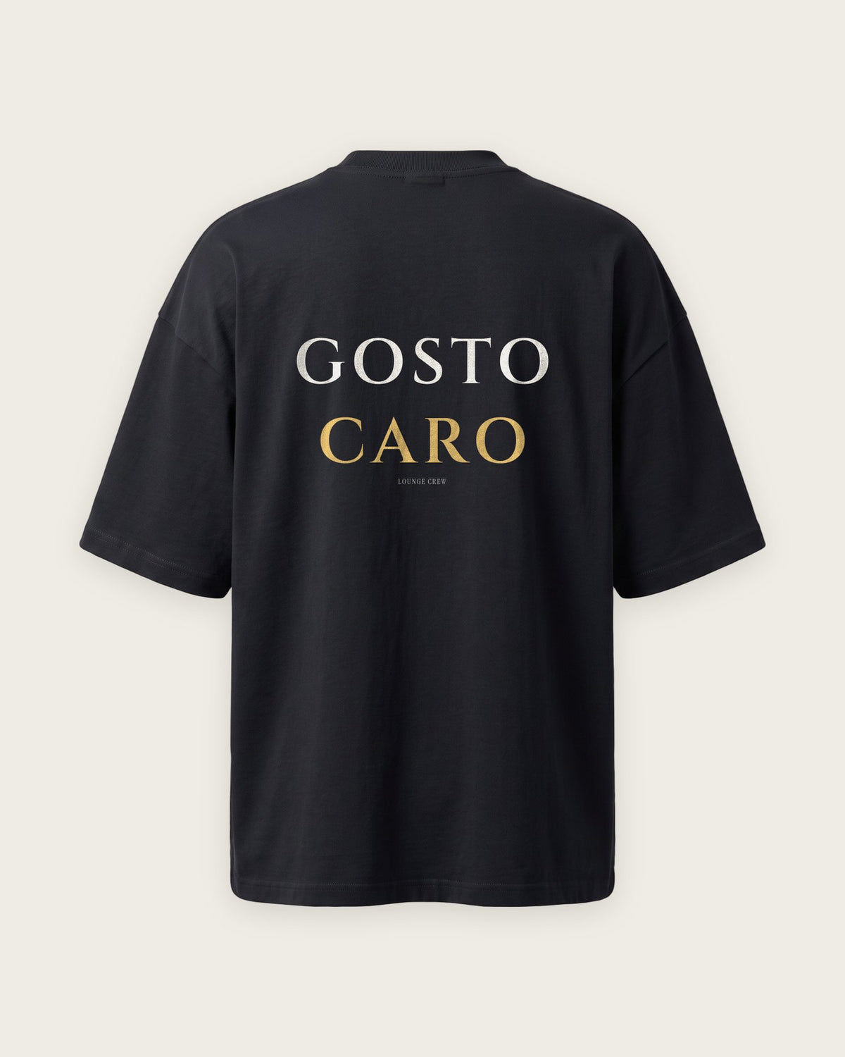 Camiseta Oversized “Gosto Caro” — Preto