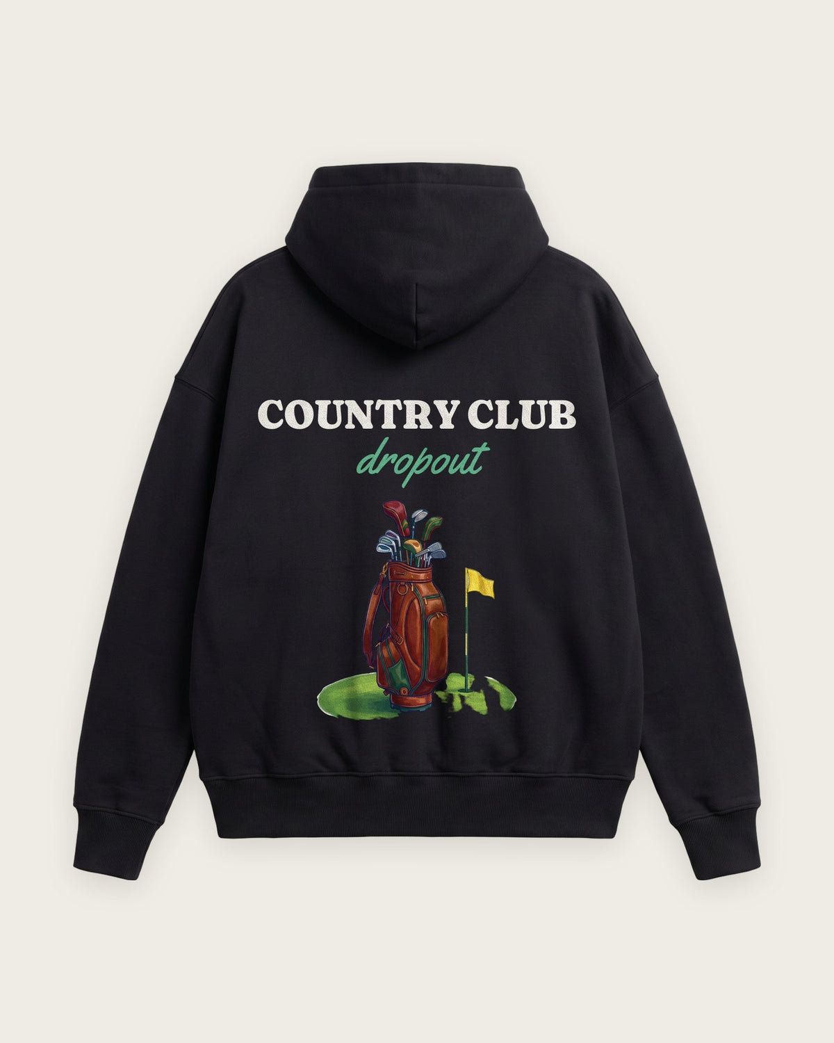 Moletom Oversized “Country Club Dropout” — Preto