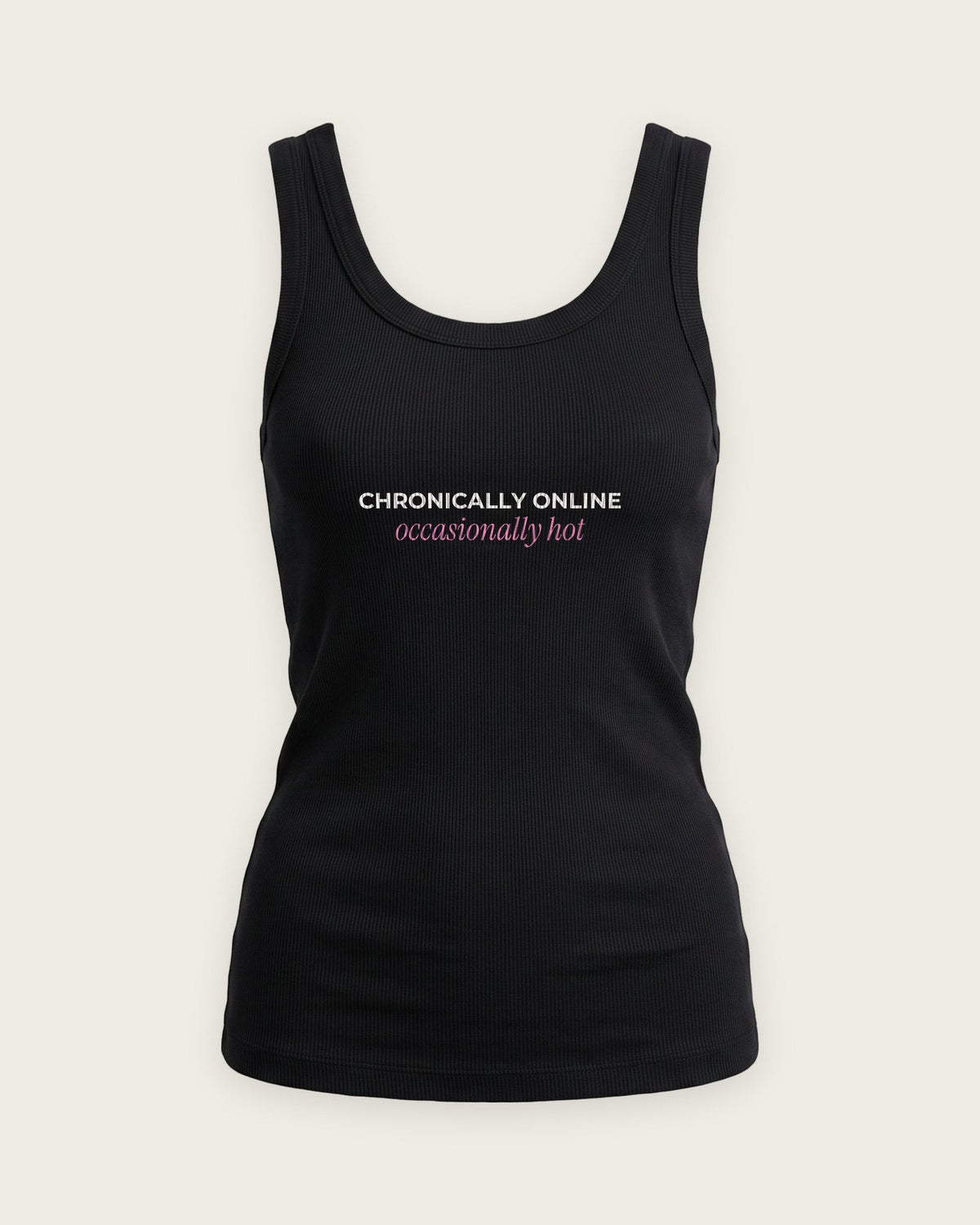 Regata Canelada “Chronically Online, Occasionally Hot” — Preto