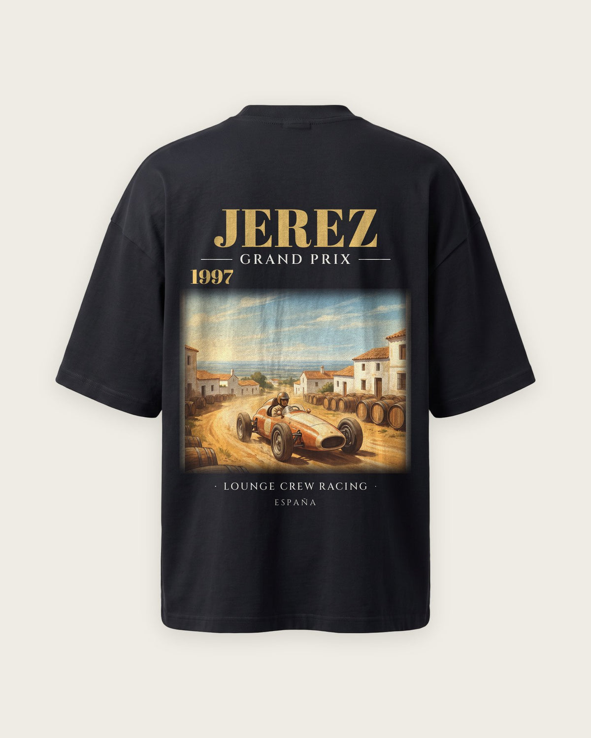 Camiseta “Jerez 1997” — Preto — oversized