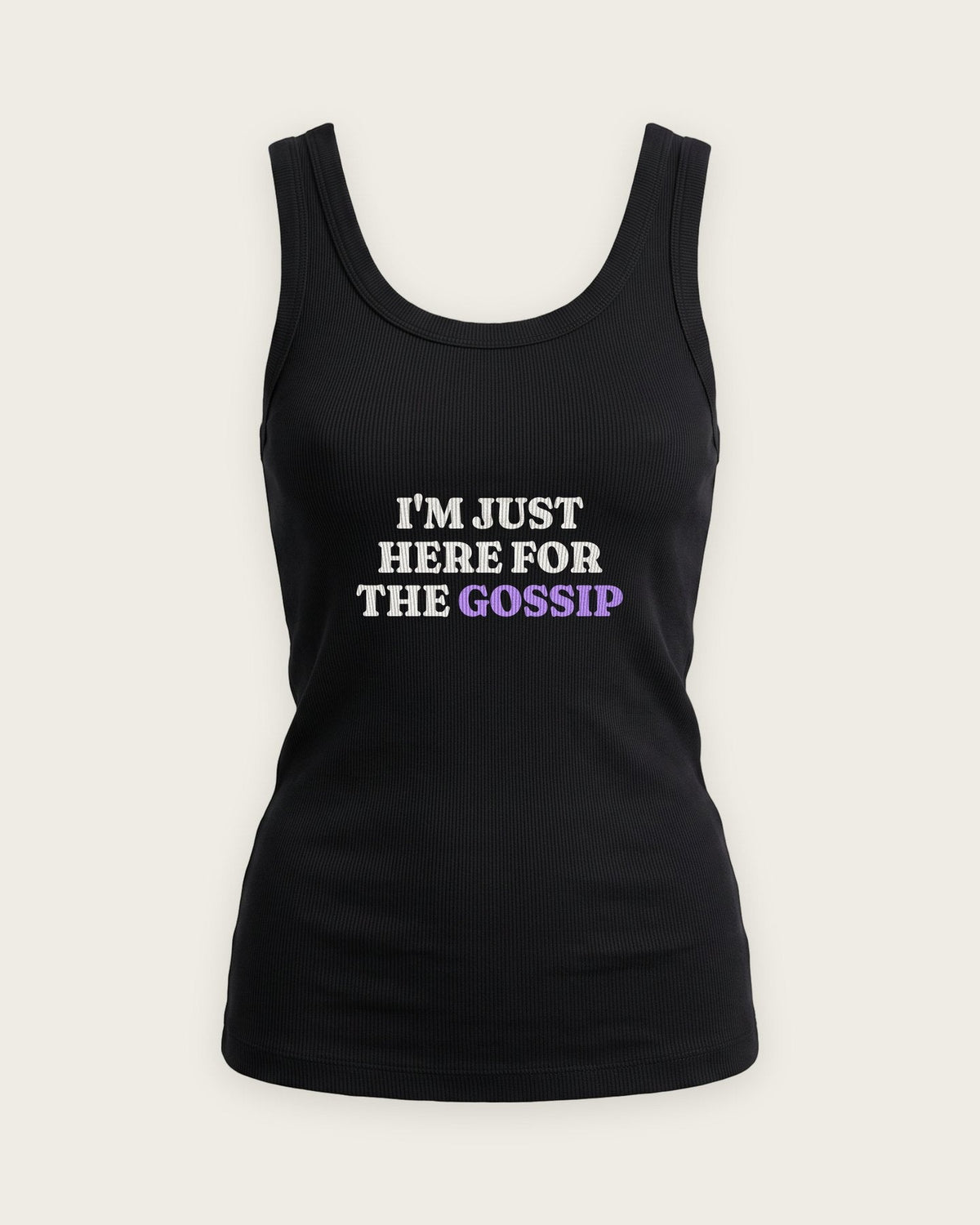 Regata Canelada “Just Here for the Gossip” — Preto