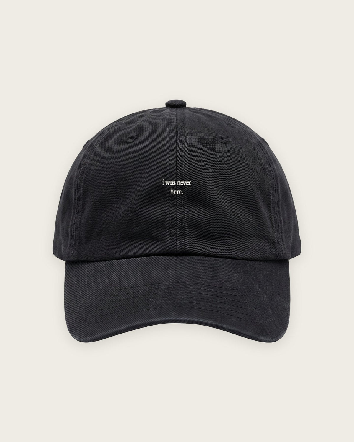 Boné Dad Hat “I Was Never Here” — Preto