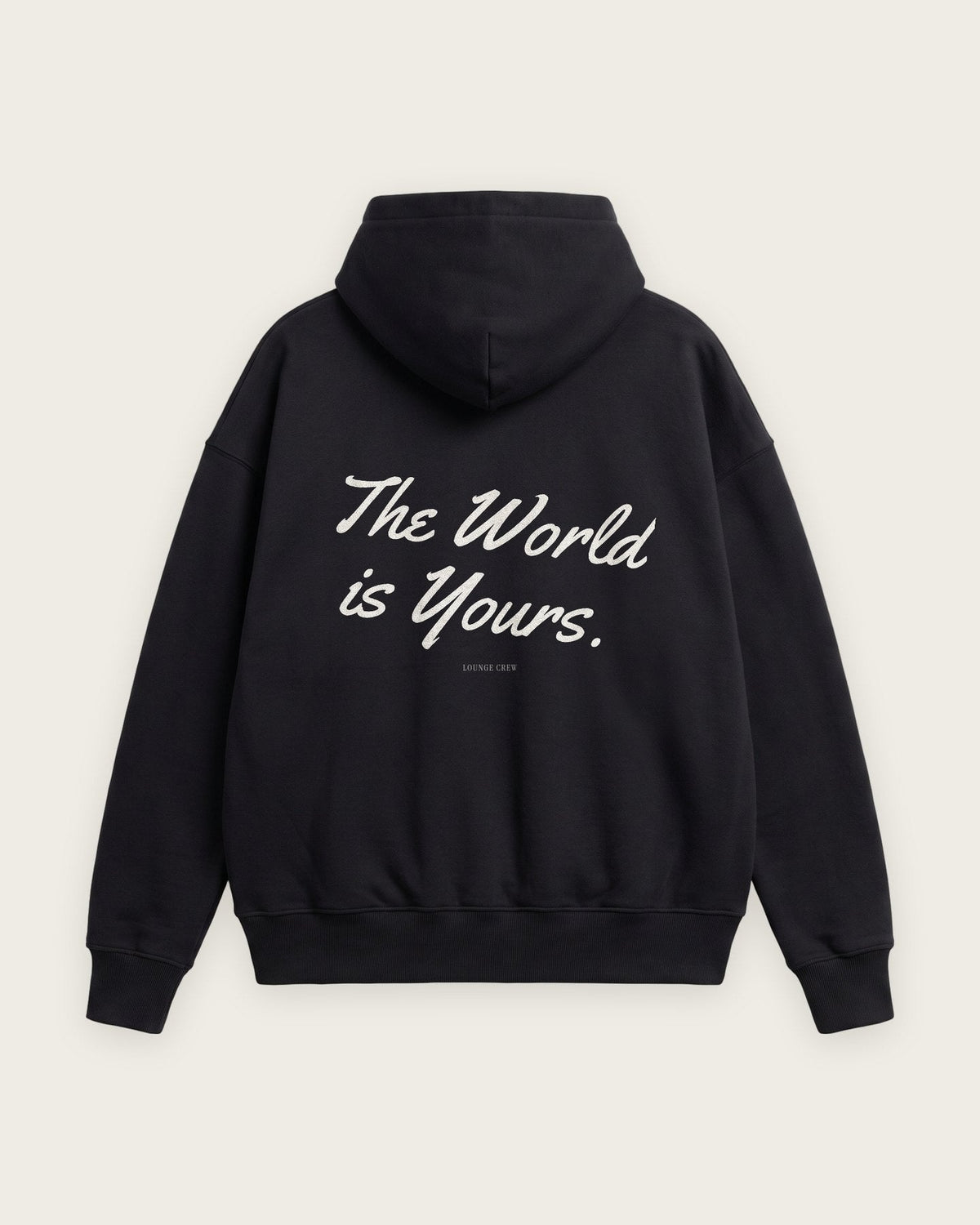 Moletom Oversized “The World Is Yours” — Preto
