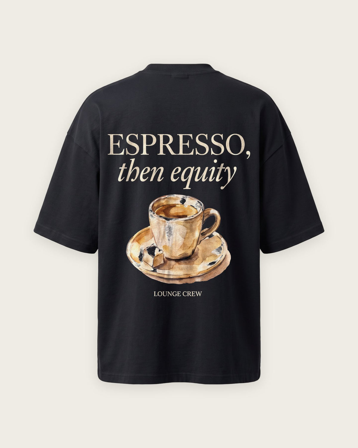 Camiseta “Espresso, Then Equity” — Preto