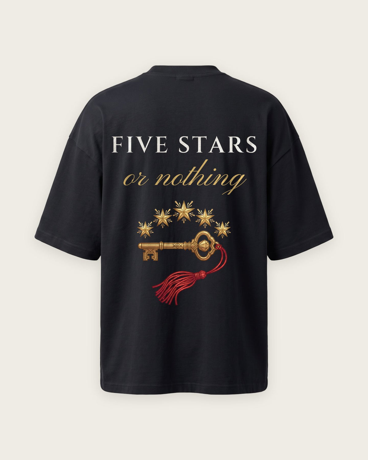 Camiseta Oversized “Five Stars or Nothing” — Preto