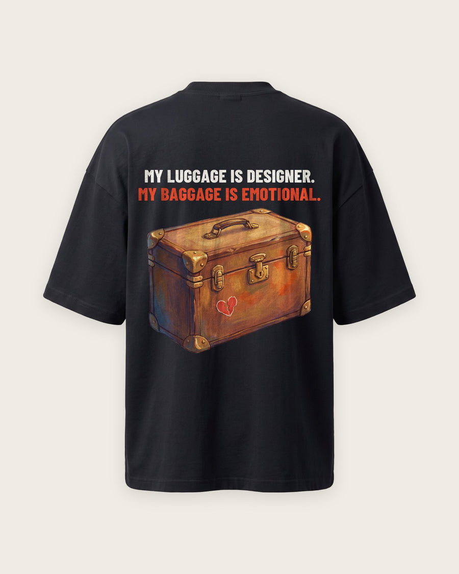 Camiseta Oversized “Designer Luggage, Emotional Baggage”