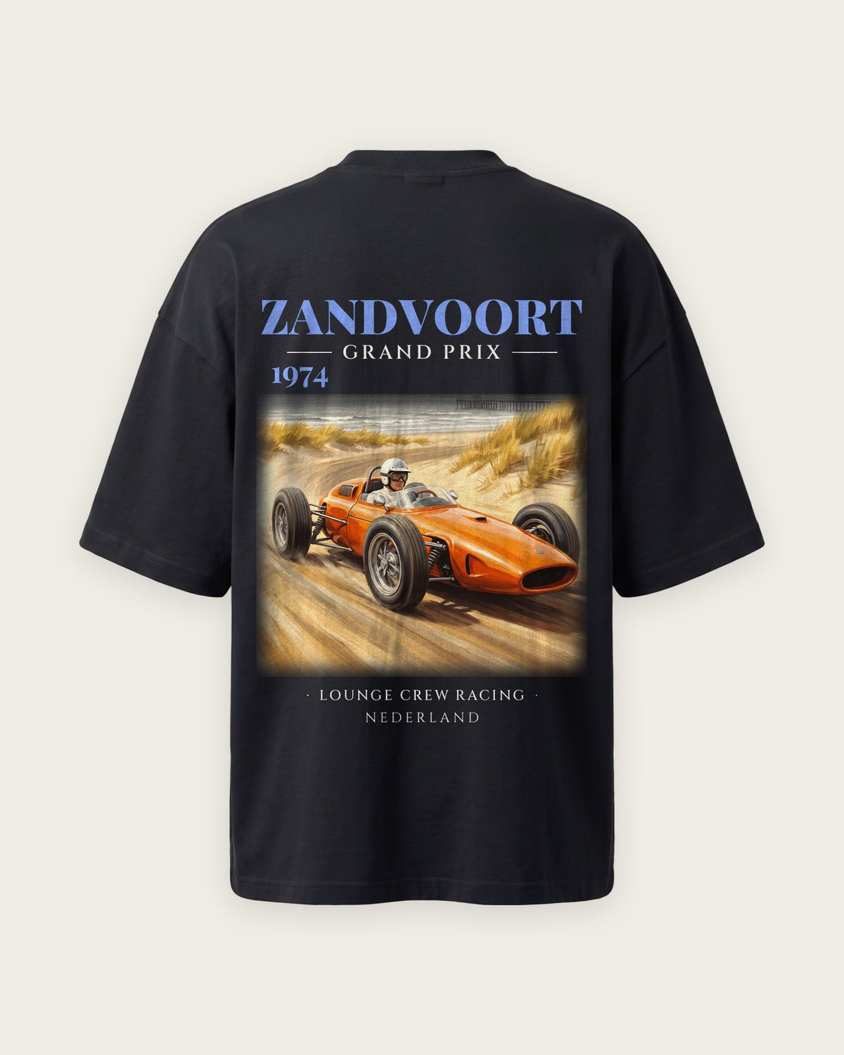 Camiseta “Zandvoort Grand Prix 1974” — Preto — oversized