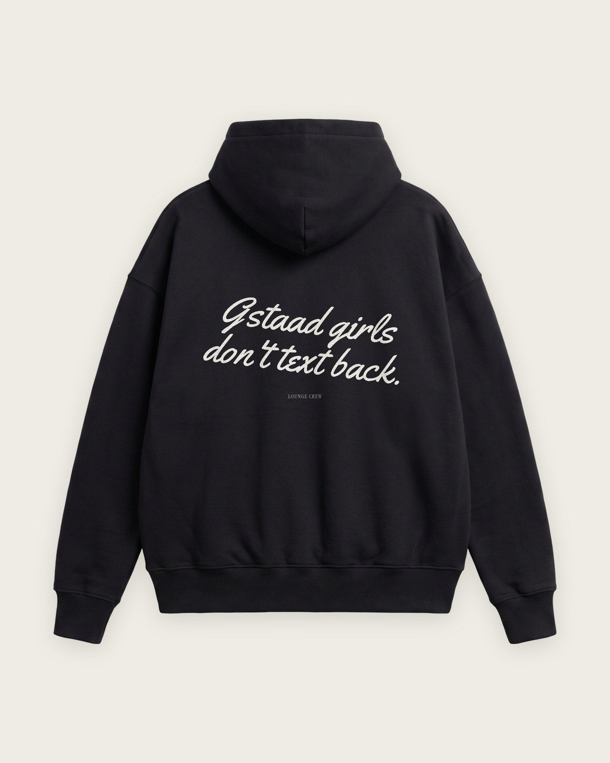 Moletom Oversized “Gstaad Girls Don't Text Back” — Preto