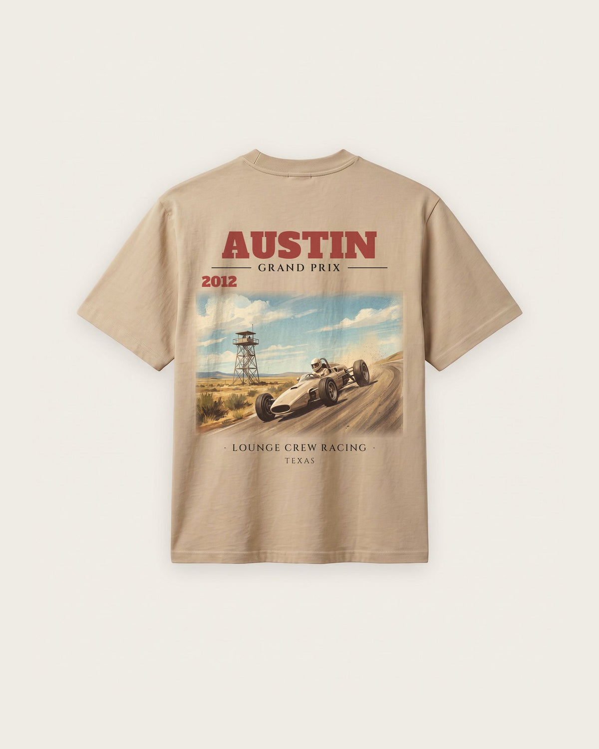 Camiseta “Austin 2012” — Areia — regular