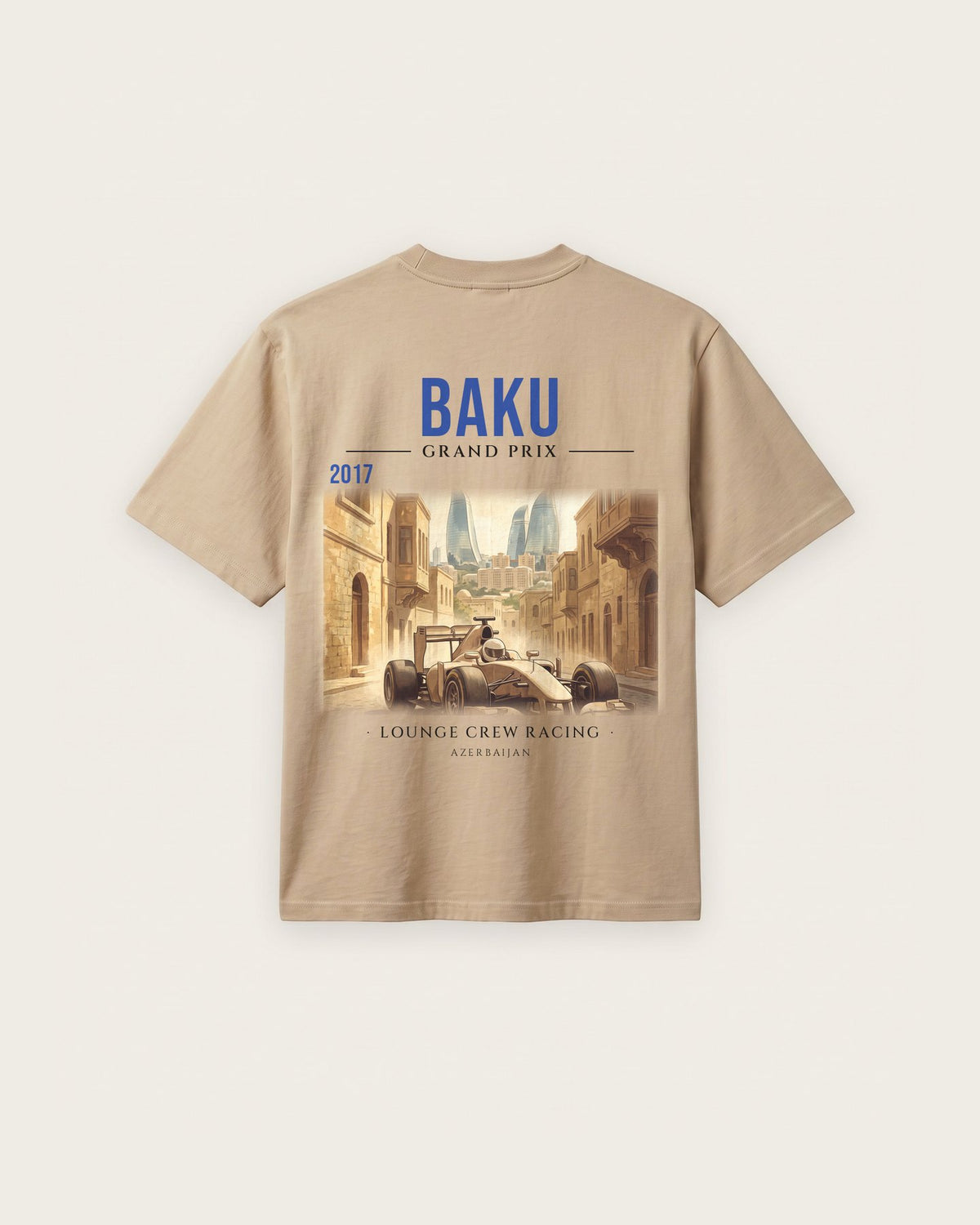 Camiseta “Baku 2017” — Areia — regular