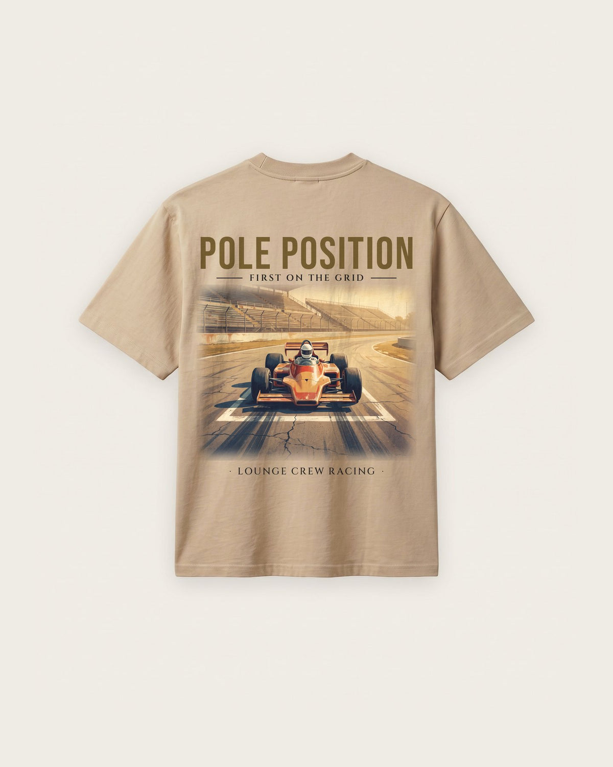 Camiseta “Pole Position” — Areia — regular