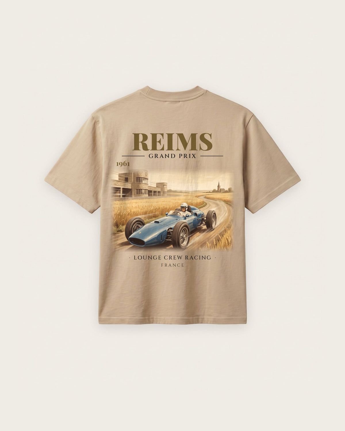 Camiseta “Reims Grand Prix 1961” — Areia — regular