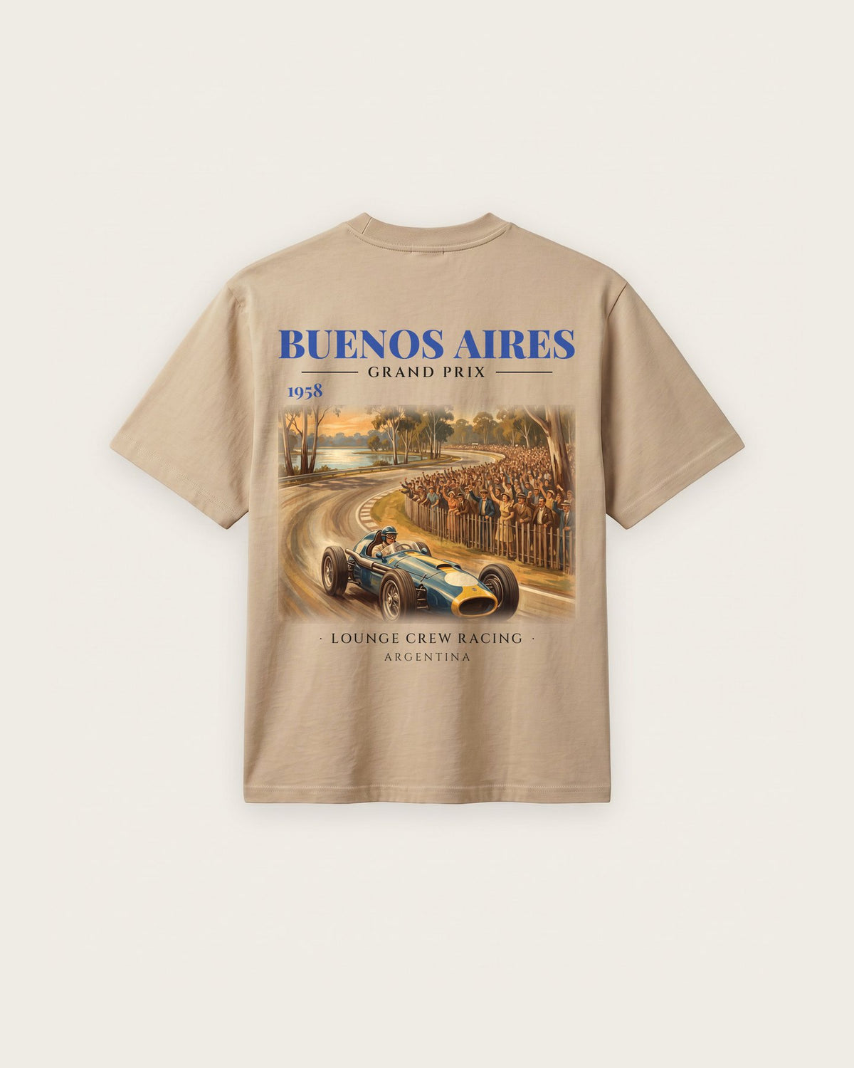 Camiseta “Buenos Aires Grand Prix 1958” — Areia — regular