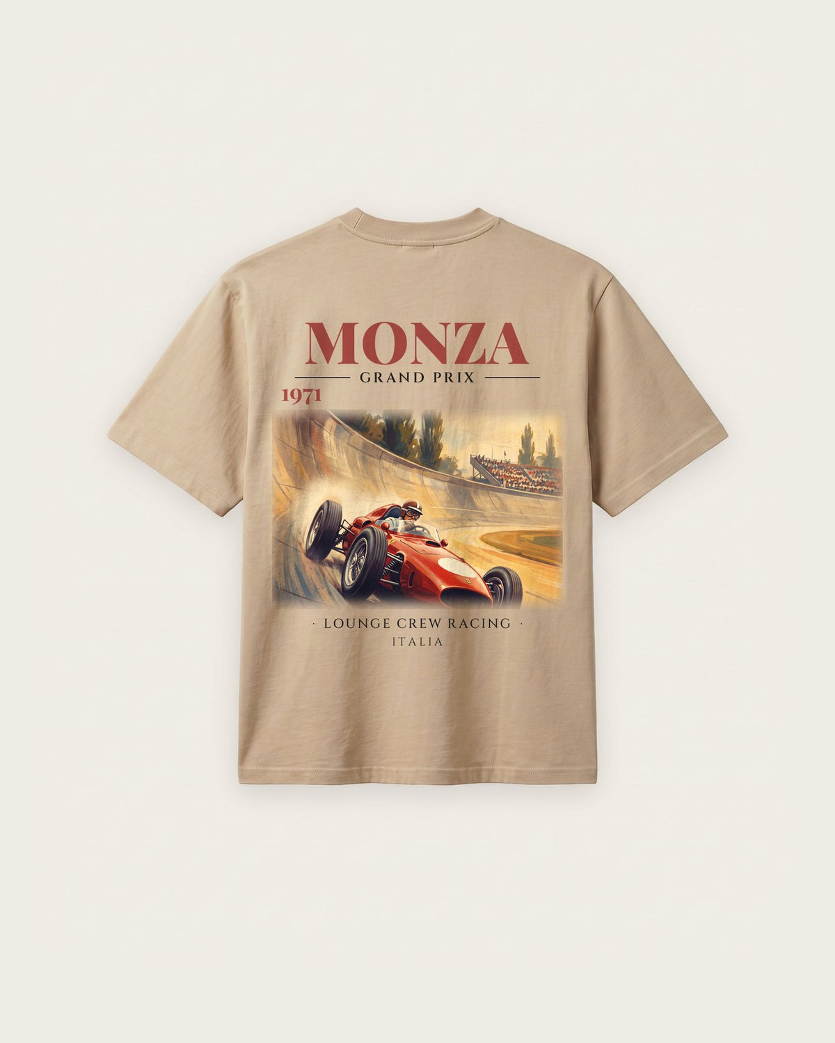Camiseta “Monza Grand Prix 1971” — Areia — regular