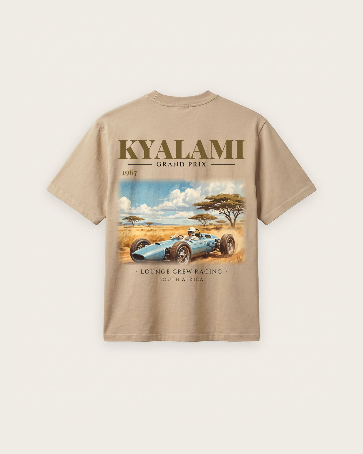 Camiseta “Kyalami Grand Prix 1967” — Areia — regular