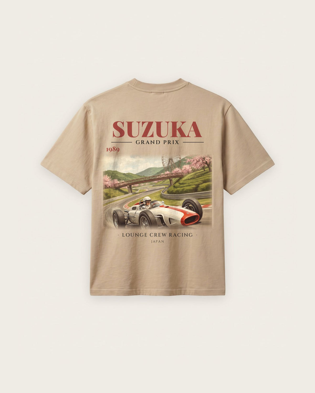 Camiseta “Suzuka Grand Prix 1989” — Areia — regular
