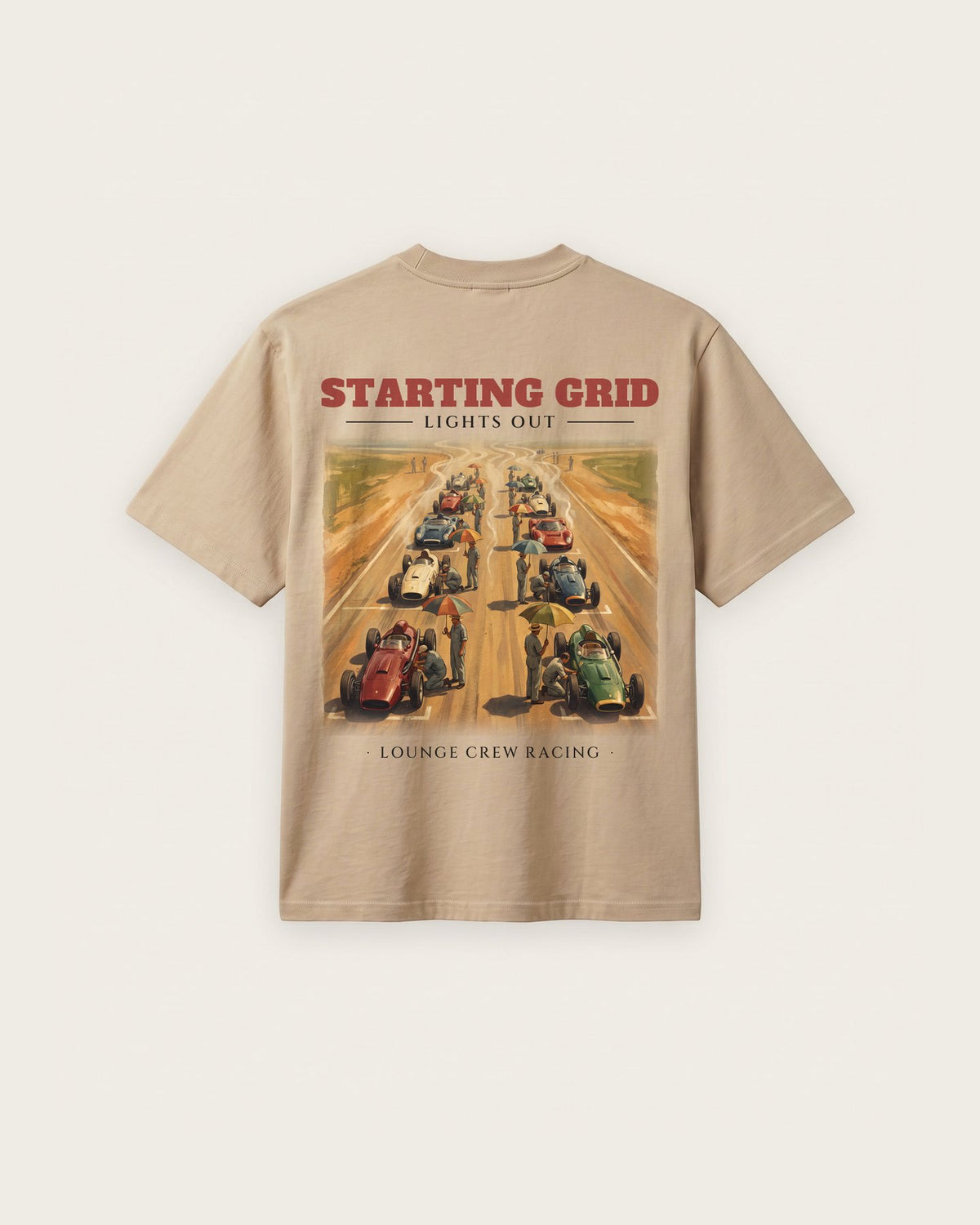 Camiseta “Starting Grid” — Areia — regular