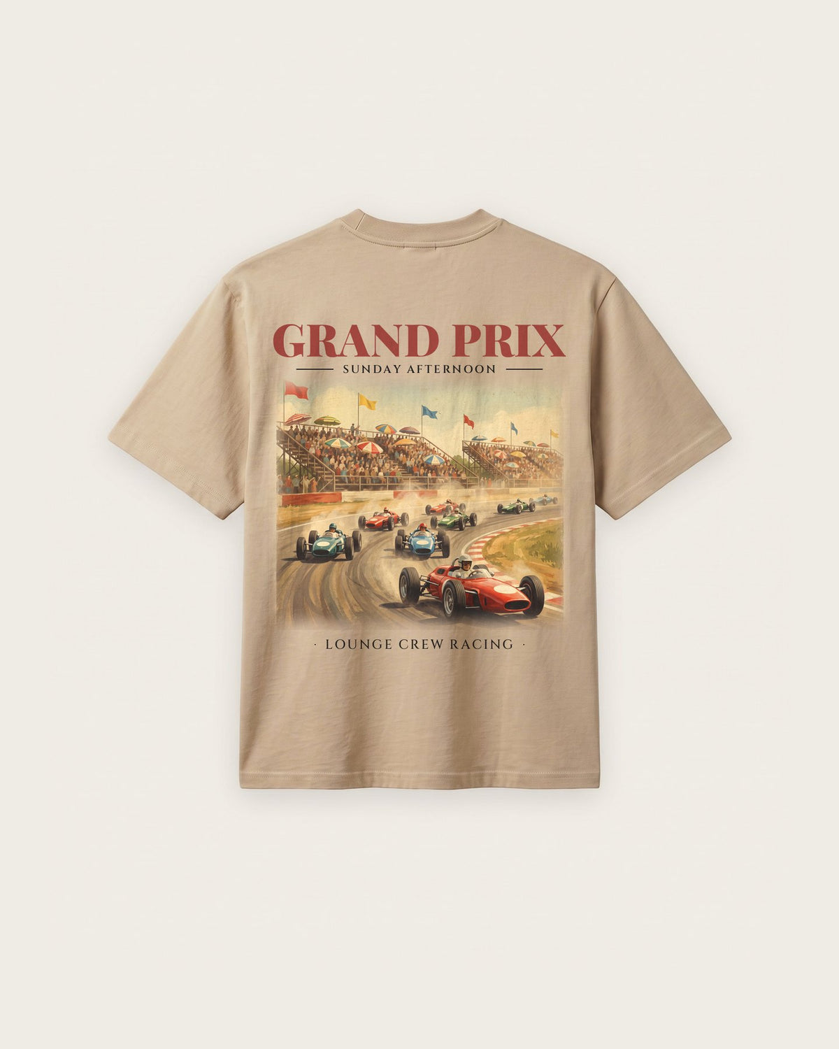 Camiseta “Grand Prix” — Areia — regular